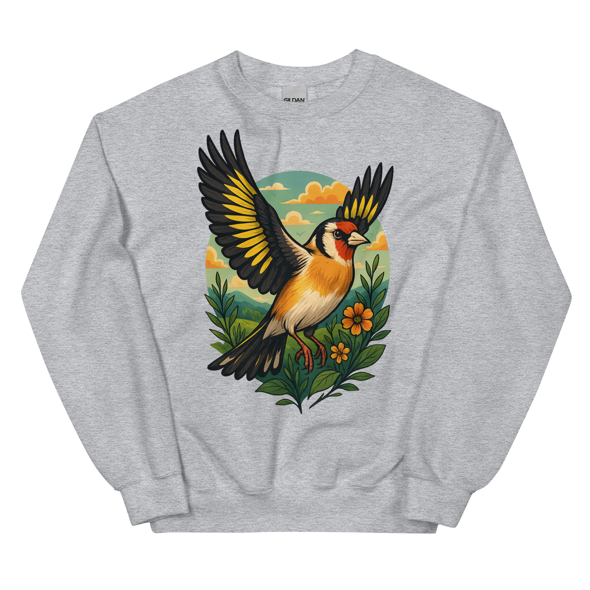Sudadera “Jilguero en Vuelo” – Ilustración Exclusiva