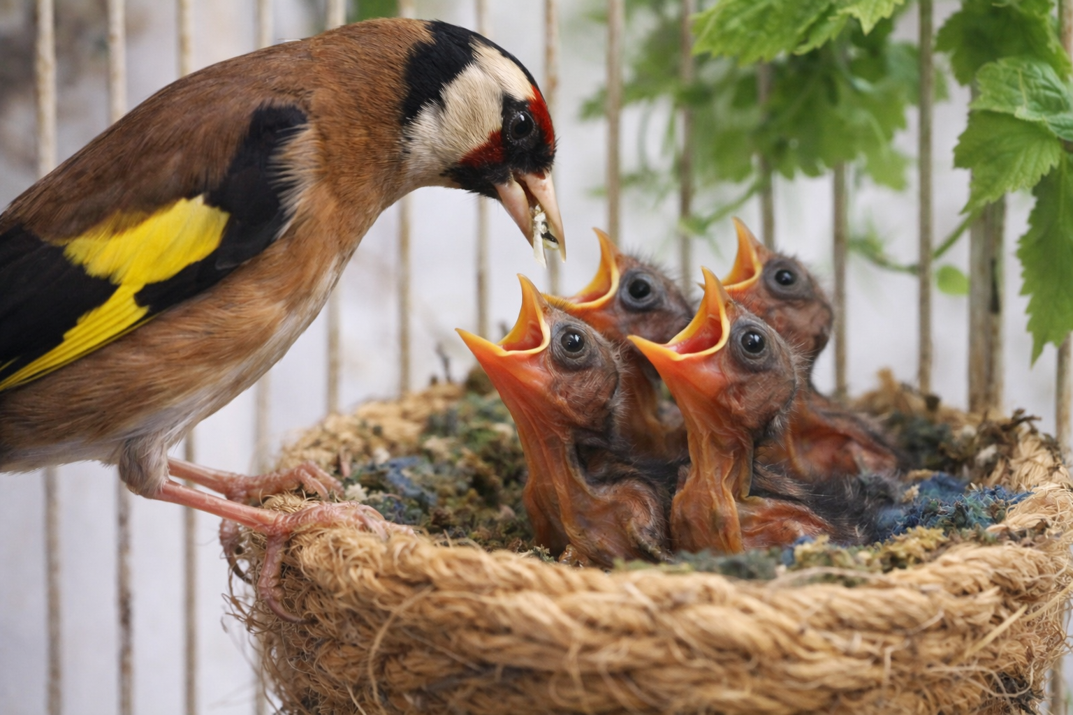 cría de jilgueros en cautividad